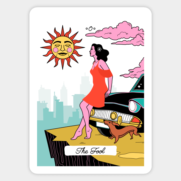 Tarot - The fool Sticker by magyarmelcsi